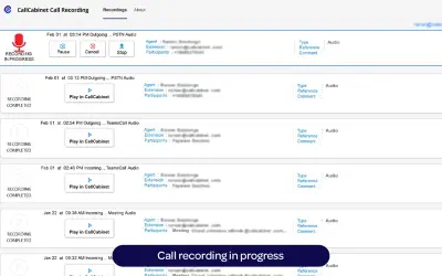 CallCabinet Compliance Call Recording and Analytics for Microsoft 365 — screenshot