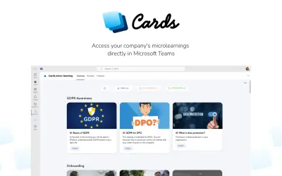 Cards micro-learning for Microsoft 365 — screenshot