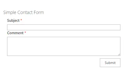 CAS Simple Contact Form for Microsoft 365 — screenshot