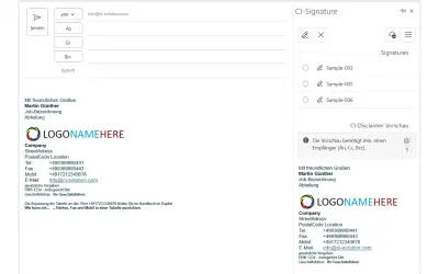 CI-Signature for Microsoft 365 — screenshot