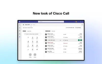 Cisco Call for Microsoft 365 — screenshot