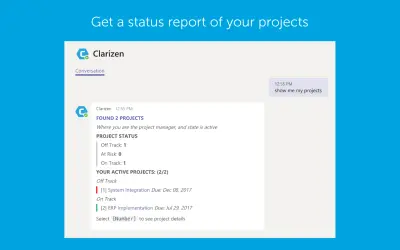 Clarizen Bot for Microsoft 365 — screenshot