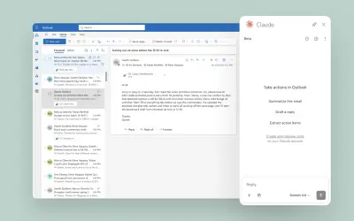 Claude for Outlook for Microsoft 365 — screenshot