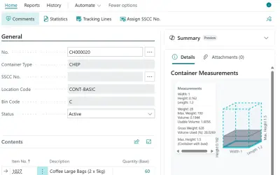 Clever WMS Containers for Microsoft 365 — screenshot