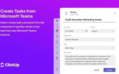 ClickUp for Microsoft 365 — screenshot