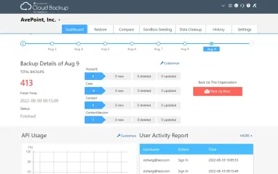 Cloud Backup for Salesforce for Microsoft 365 — screenshot