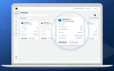 CloudAlly Office 365 Backup for Microsoft 365 — screenshot