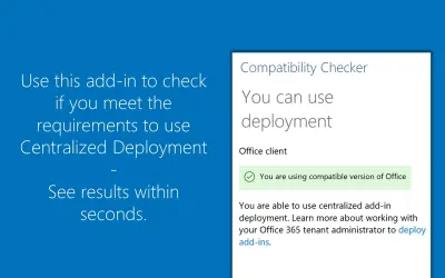 Compatibility Checker for Centralized Deployment for Microsoft 365 — screenshot