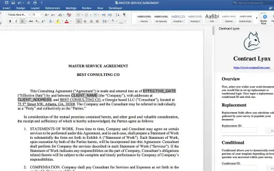 Contract Lynx for Microsoft 365 — screenshot
