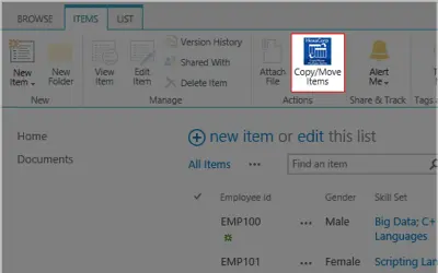 CopyMoveApp for Microsoft 365 — screenshot