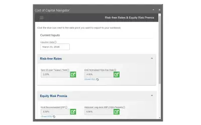 Cost of Capital Navigator for Microsoft 365 — screenshot