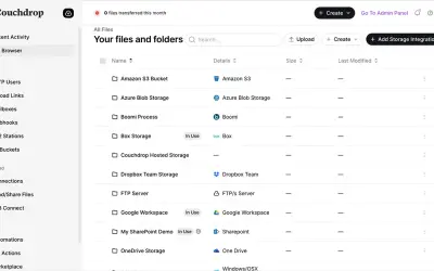 Couchdrop - Cloud native b2b managed file transfer (MFT) platform for SharePoint, Azure Storage, and 30+ more platforms for Microsoft 365 — screenshot