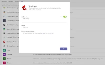 Crashlytics for Microsoft 365 — screenshot