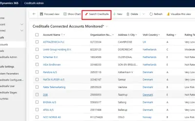 Creditsafe Connect for Dynamics 365 CE for Microsoft 365 — screenshot