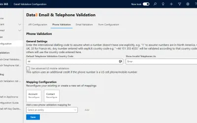 Data8 Email Verification and Phone Validation for Microsoft 365 — screenshot