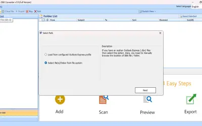 DBX to PST Converter for Microsoft 365 — screenshot