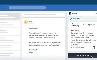 DeepL for Outlook for Microsoft 365 — screenshot