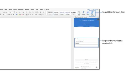 Doc Connect for Arena for Microsoft 365 — screenshot