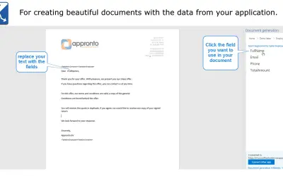 Document generation for Mendix for Microsoft 365 — screenshot