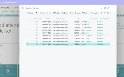 DocuSign for Dynamics 365 Business Central for Microsoft 365 — screenshot