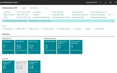 Dynavision Drinkmaster 365 for Microsoft 365 — screenshot