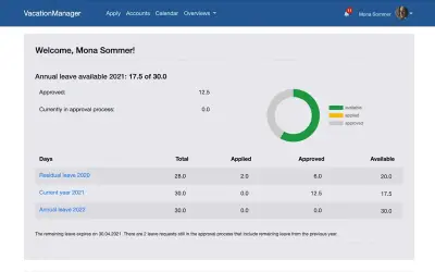 edcom Vacation Manager for Microsoft 365 — screenshot