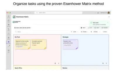 Eisenhower Matrix for Microsoft 365 — screenshot