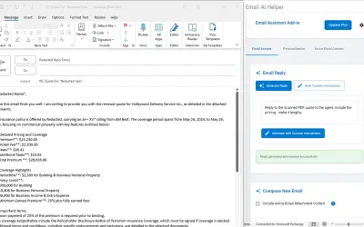 Email AI Helper for Microsoft 365 — screenshot