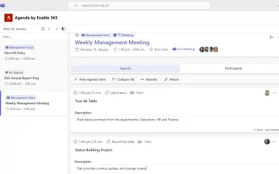Enable 365 Agenda for Microsoft 365 — screenshot
