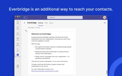 Everbridge for Microsoft 365 — screenshot