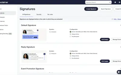 Exclaimer: Centralized Email Signature Management for Microsoft 365 — screenshot
