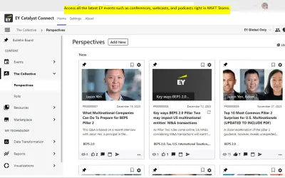 EY Catalyst Connect for Microsoft 365 — screenshot