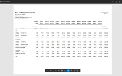 Fixed Asset Depreciation Forecast for Microsoft 365 — screenshot