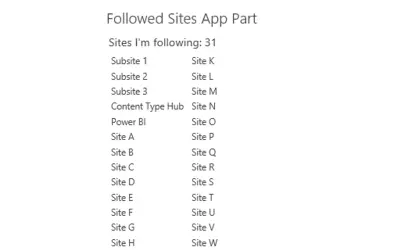 Followed Sites for Microsoft 365 — screenshot