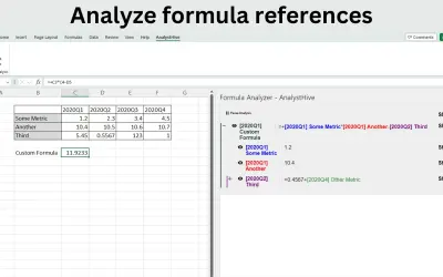 Formula Analyzer - AnalystHive for Microsoft 365 — screenshot