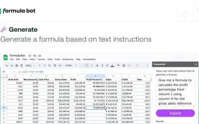 Formula Bot | AI in Spreadsheets for Microsoft 365 — screenshot