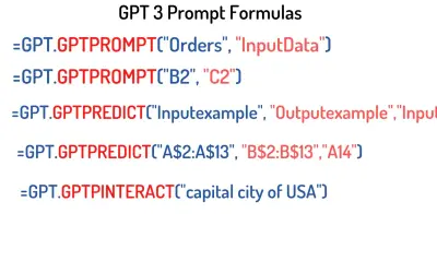 GPT for Excel for Microsoft 365 — screenshot