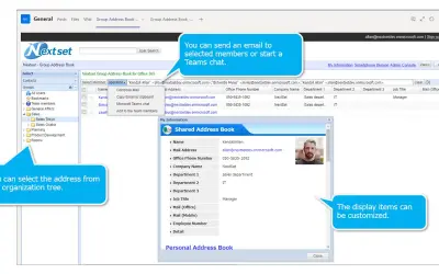 Group Address Book - NextSet for Microsoft 365 — screenshot