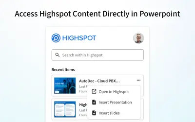 Highspot in PowerPoint for Microsoft 365 — screenshot