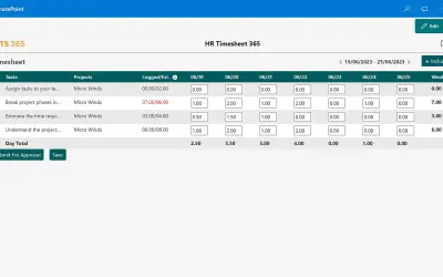 HR Timesheet 365 for Microsoft 365 — screenshot
