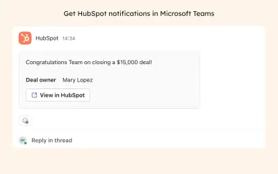 HubSpot for Microsoft 365 — screenshot