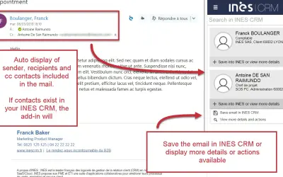 Ines Add-In for Outlook for Microsoft 365 — screenshot
