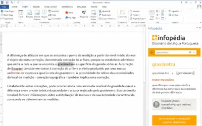 Infopédia - Dicionário da Língua Portuguesa for Microsoft 365 — screenshot