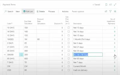 Installment Payment Terms for Microsoft 365 — screenshot