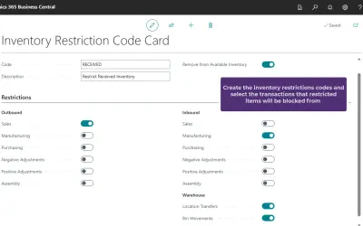 Inventory Restrictions for Microsoft 365 — screenshot