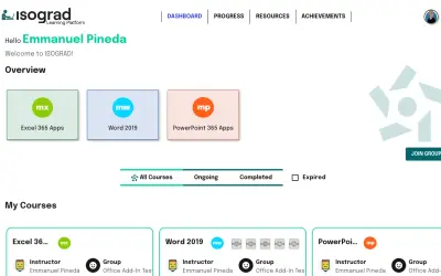 Isograd Learning Lab for Microsoft 365 — screenshot