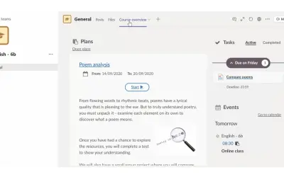 itslearning Course Overview for Microsoft 365 — screenshot