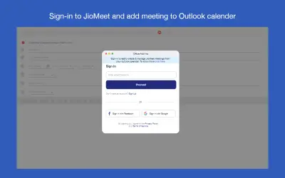 JioMeet for Outlook for Microsoft 365 — screenshot