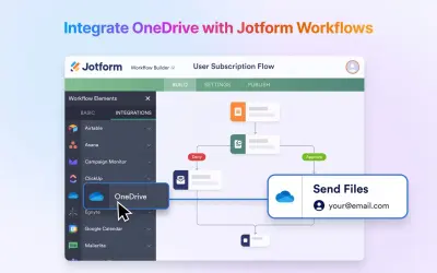 Jotform Workflows Online Workflow Builder for OneDrive for Microsoft 365 — screenshot