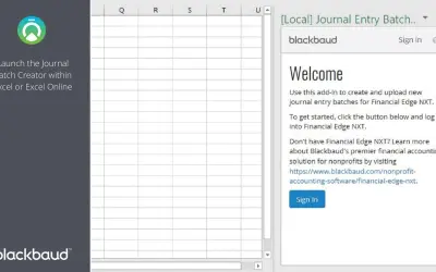 Journal Entry Batch Creator for Financial Edge NXT for Microsoft 365 — screenshot